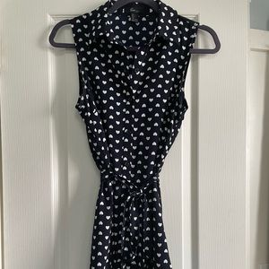 Forever 21 button up dress in heart print